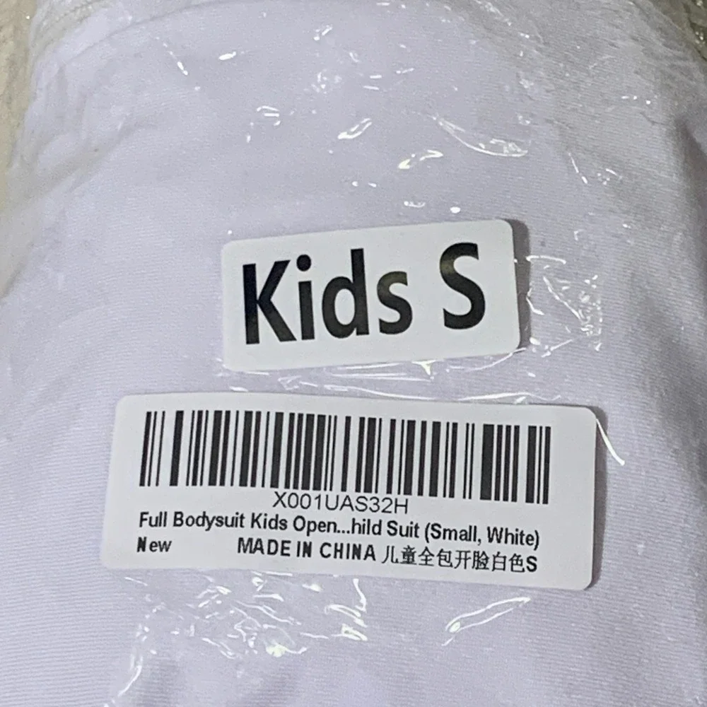 New Kids White‎ Full Bodysuit Hooded Costume Jumpsuit Small